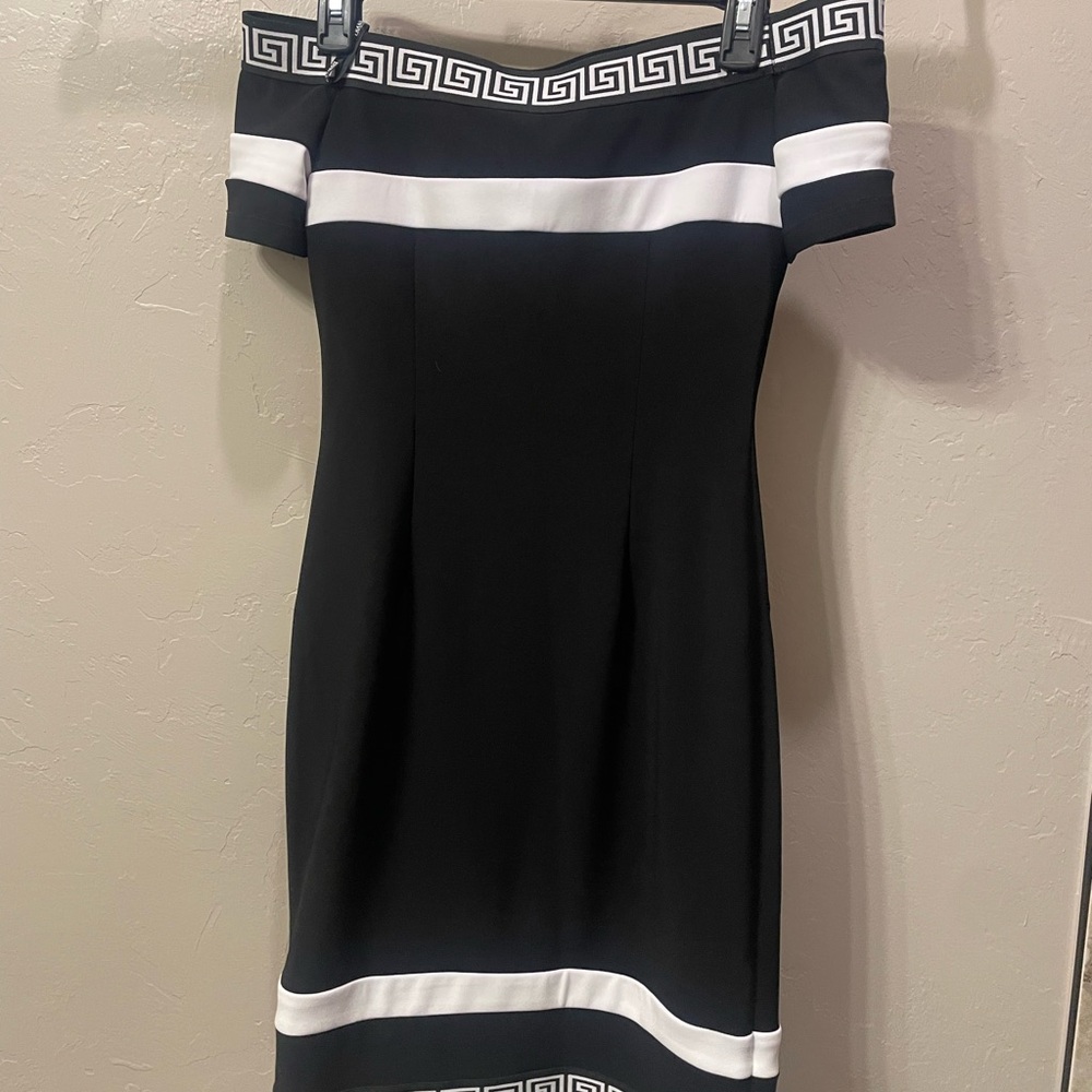 Frank Lyman Design Black and White Strapless Dress